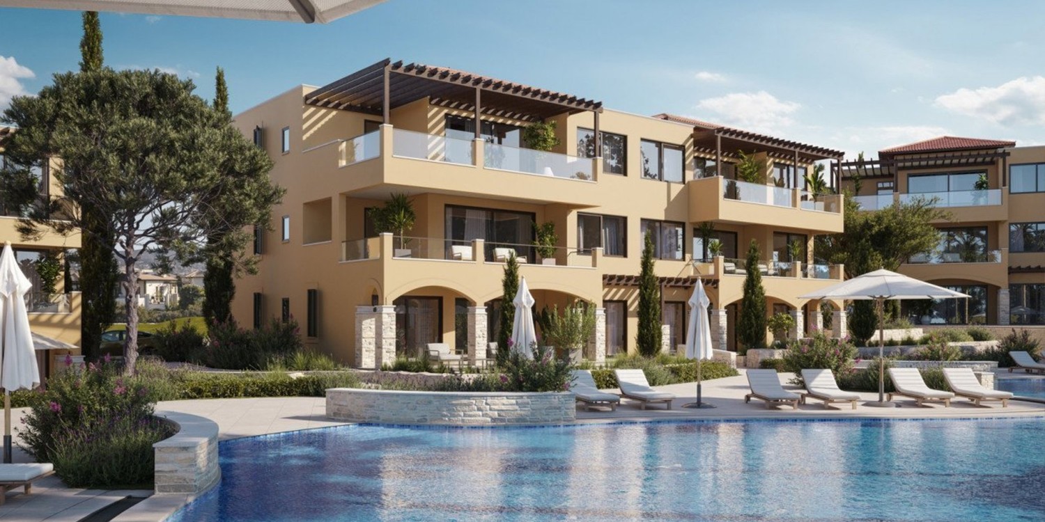 Apartment (Flat) in Aphrodite Hills, Paphos with swimming pool